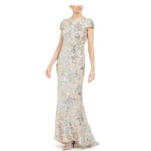 Calvin Klein Women's Cap-Sleeve Sequin Gown, Size 16, New w/Tags, Store Sample